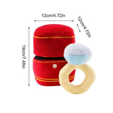 Dog Apparel: Plush Pet Toy Interactive Ring Box Chew Toy for Dogs and Cats Soft Squeaky Play
