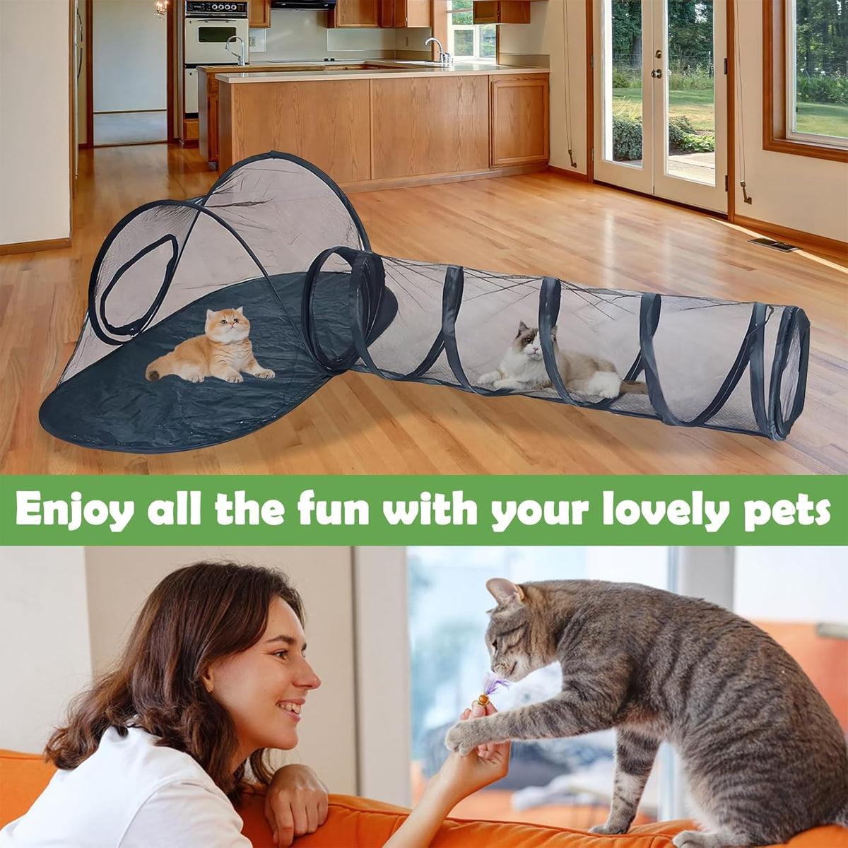 Cat Scratchers: Outdoor Pet Tent Nest Foldable Cat Tunnel Playhouse Portable Shelter for Cats