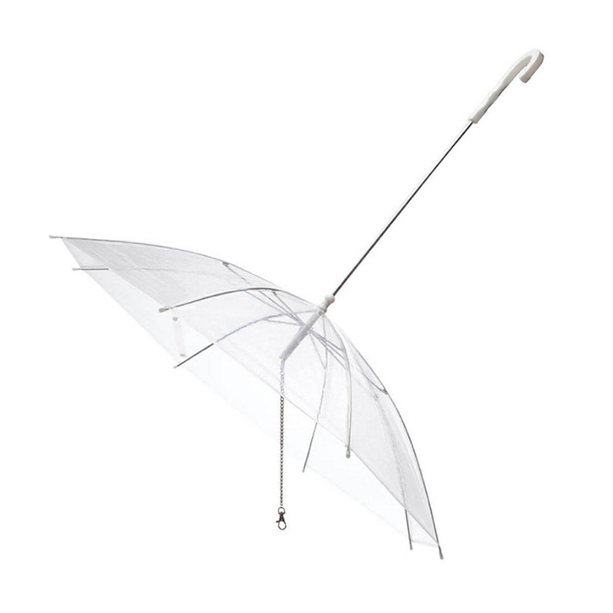 Dog Apparel: Pet Dog Transparent Umbrella 30 inch Diameter With Dog Leash For Rain Walking Outdoor