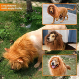 Dog Apparel: Lion Costume Mane Wig Large Dog Fancy Dress Up Party for Pet Halloween Clothes - Light Brown-L