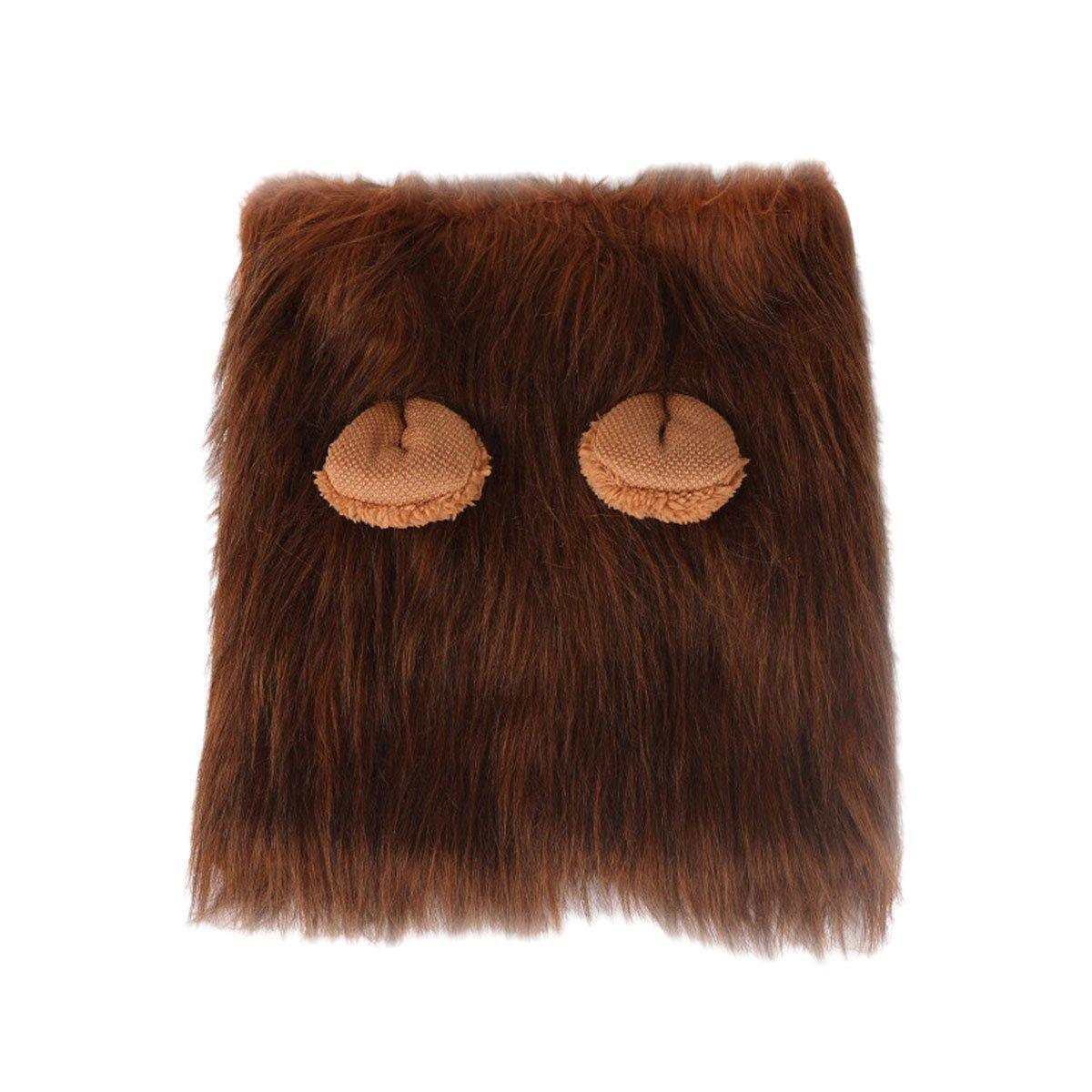 Dog Apparel: Lion Costume Mane Wig Large Dog Fancy Dress Up Party for Pet Halloween Clothes - Light Brown-L