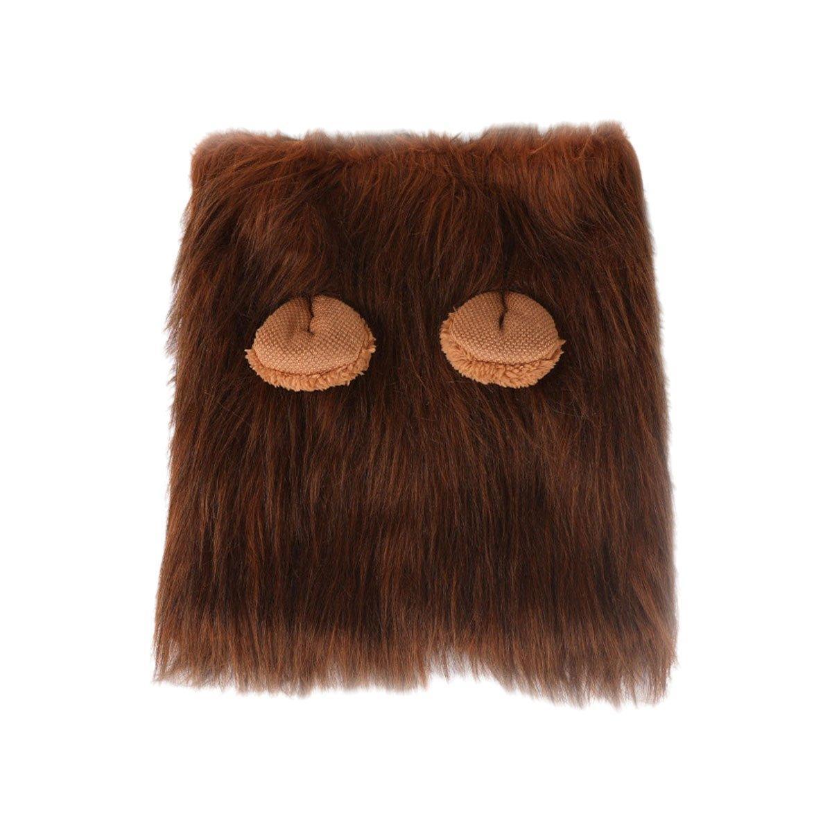 Dog Apparel: Lion Costume Mane Wig Large Dog Fancy Dress Up Party for Pet Halloween Clothes - Light Brown-S