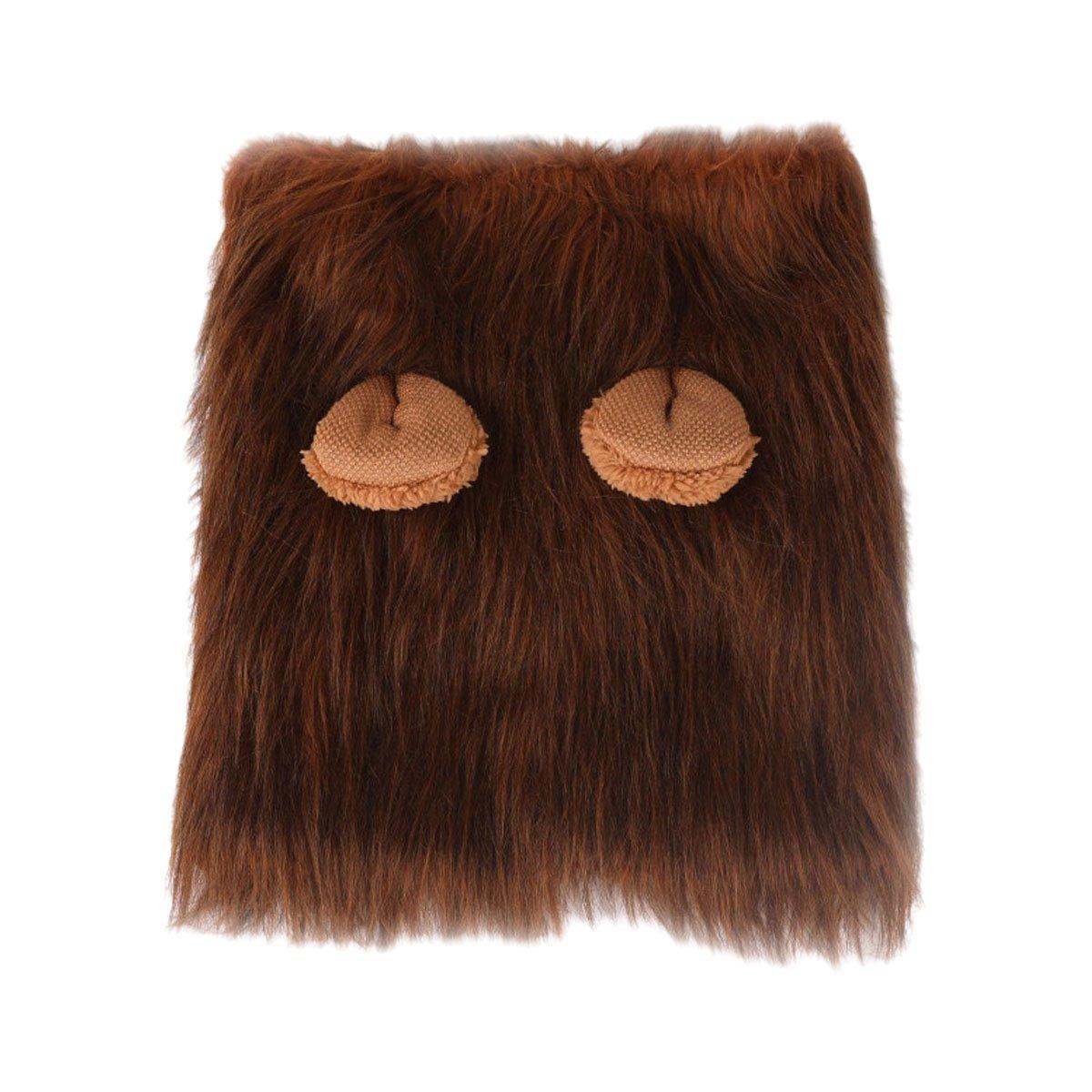 Dog Apparel: Lion Costume Mane Wig Large Dog Fancy Dress Up Party for Pet Halloween Clothes - Light Brown-S