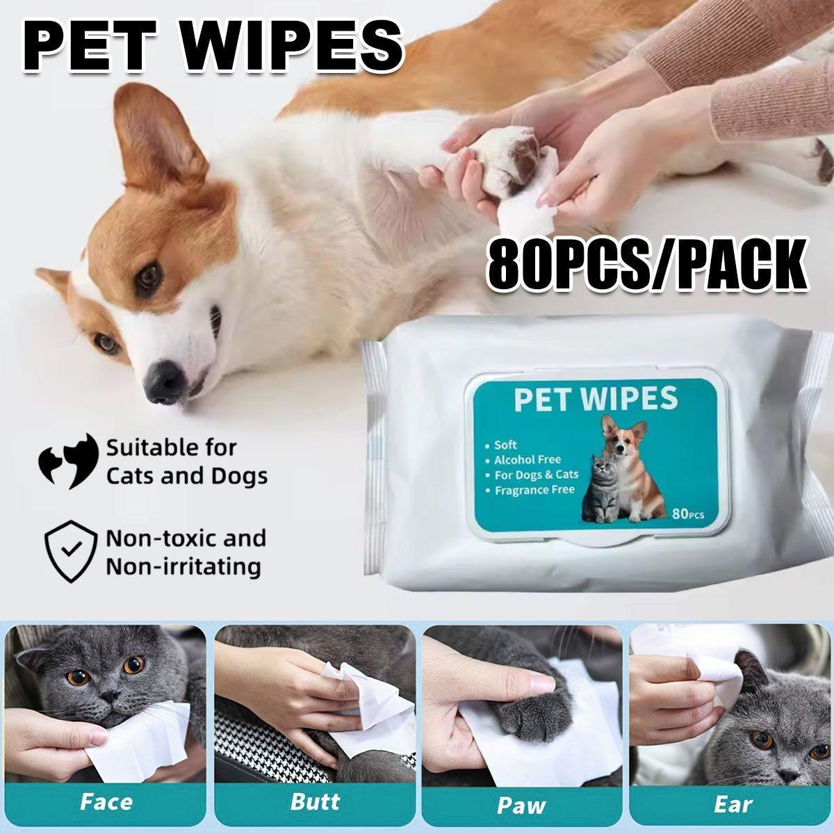 Pet Grooming Supplies: Pet Ear Cleaning Wipes Dogs Cats Gentle Ear Care Wipes Healthy Ears