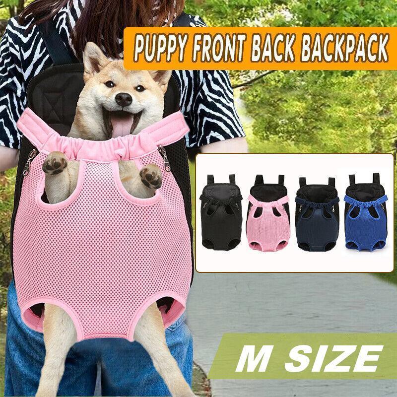 Dog Carriers & Crates: M Size Pet Carrier Dog Cat Puppy Front Back Backpack Shoulder Carry Sling Pouch Bag - Black
