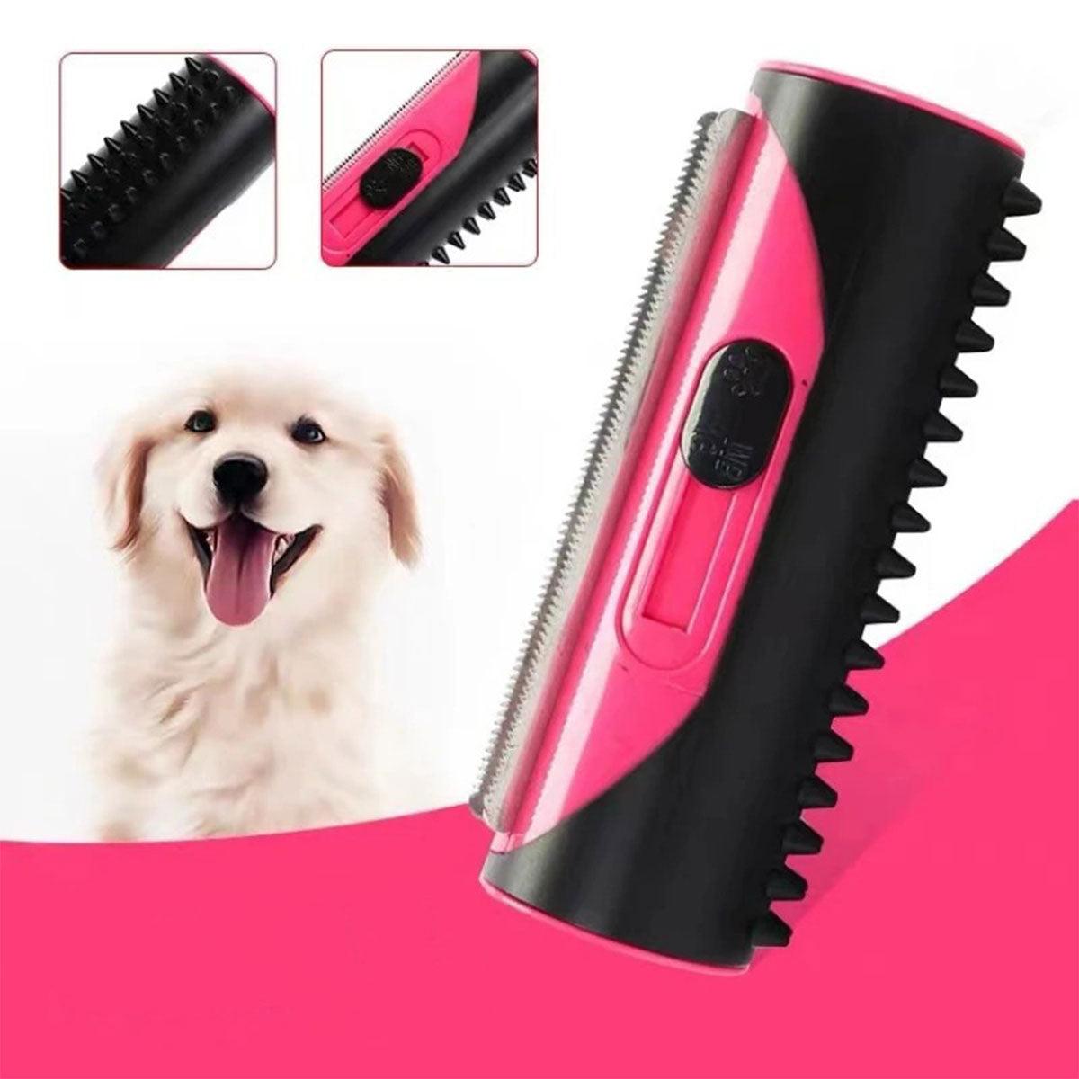 Pet Grooming Supplies: Pet Dog Cat Hair Fur Deshedding Shedding Trimmer Tool Grooming Roll Comb Brush - Red