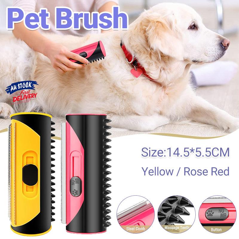 Pet Grooming Supplies: Pet Dog Cat Hair Fur Deshedding Shedding Trimmer Tool Grooming Roll Comb Brush - Yellow