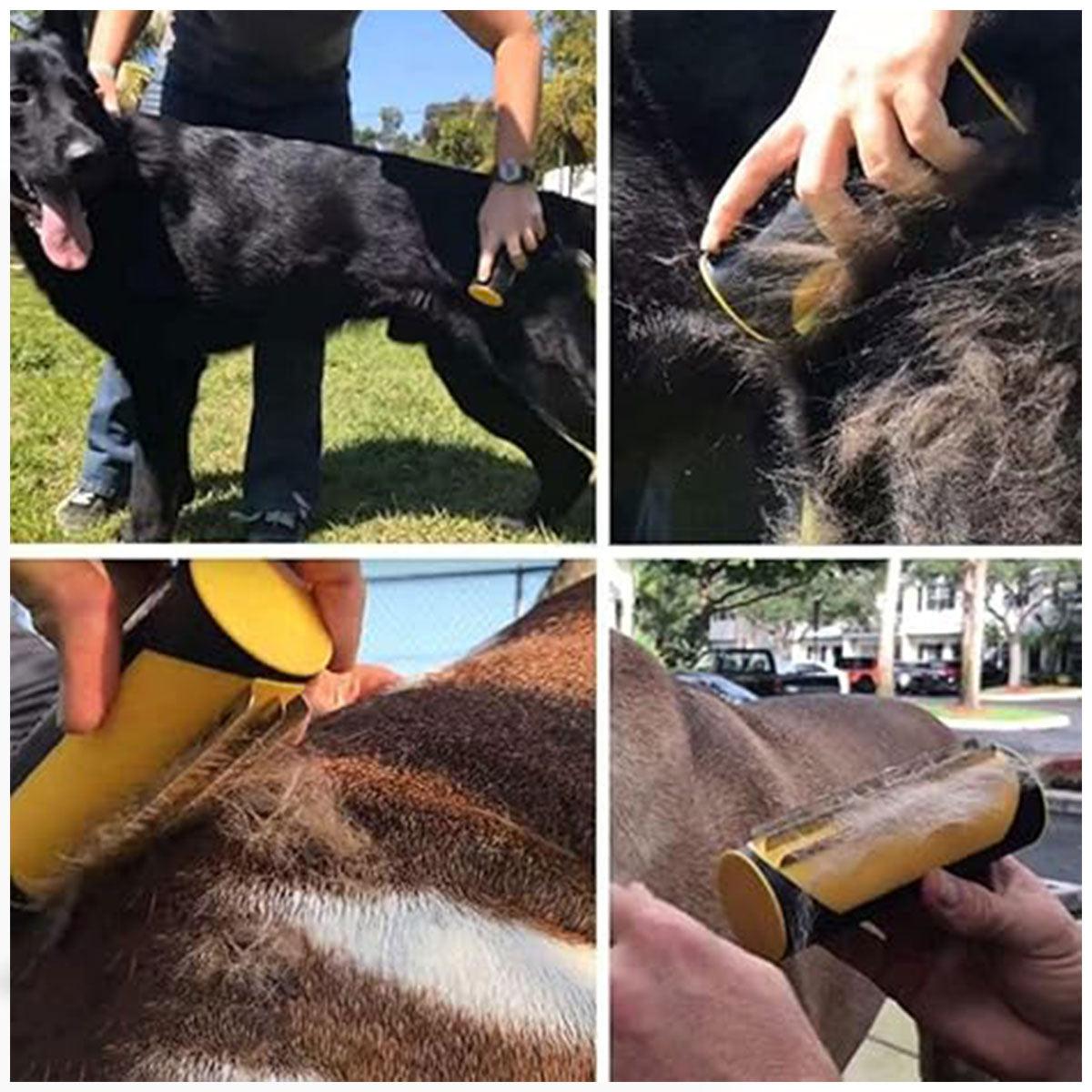 Pet Grooming Supplies: Pet Dog Cat Hair Fur Deshedding Shedding Trimmer Tool Grooming Roll Comb Brush - Yellow