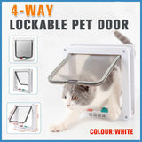 Cat & Dog Flaps: 4-Way Safe Lockable Locking Pet Cat Dog Door Brushy Flap Screen L Large Size