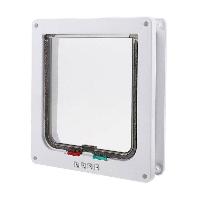 Cat & Dog Flaps: 4-Way Safe Lockable Locking Pet Cat Dog Door Brushy Flap Screen L Large Size
