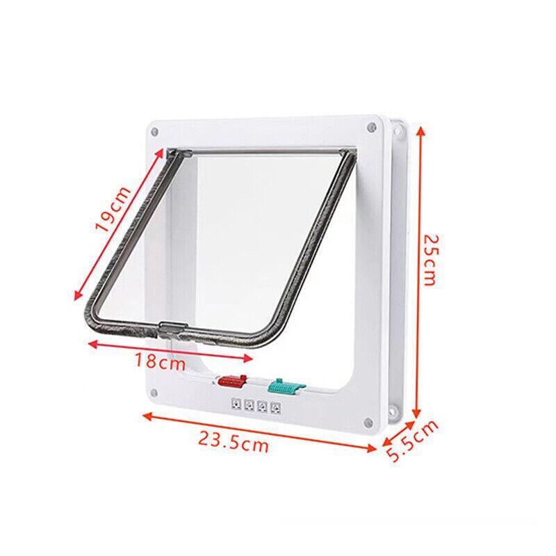 Cat & Dog Flaps: 4-Way Safe Lockable Locking Pet Cat Dog Door Brushy Flap Screen L Large Size