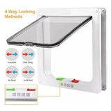 Cat & Dog Flaps: 4-Way Safe Lockable Locking Pet Cat Dog Door Brushy Flap Screen L Large Size