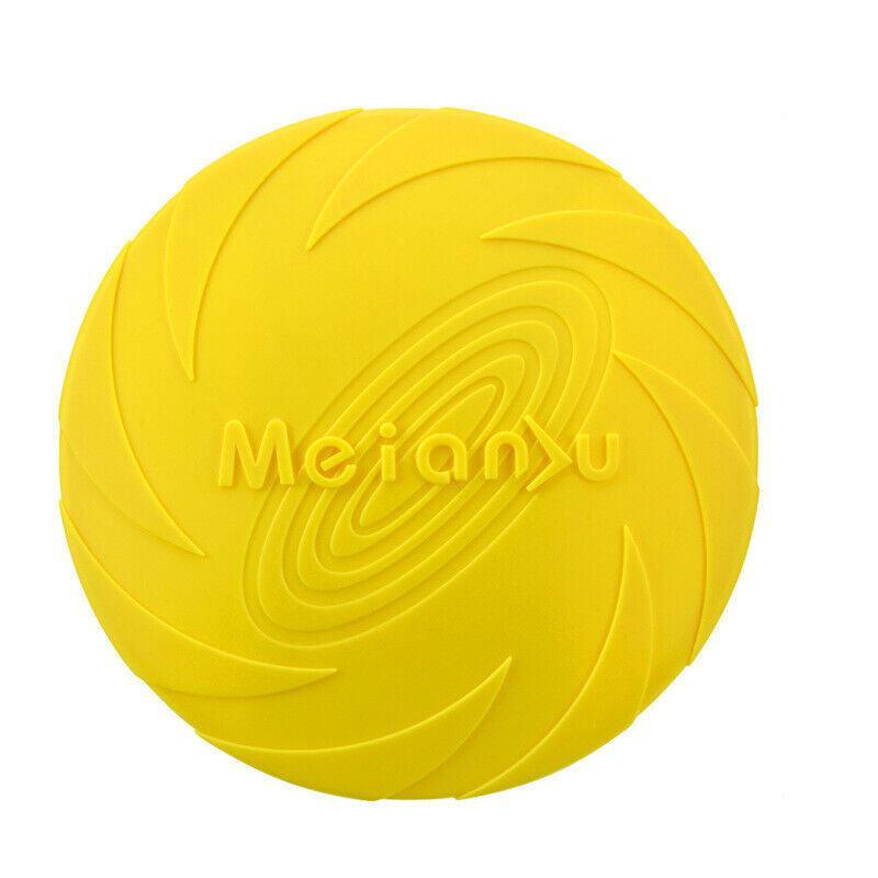 Dog Apparel: Frisbee Toy for Dogs Outdoor Fetch Training Soft Rubber Pet Flying Disc 18cm - Green