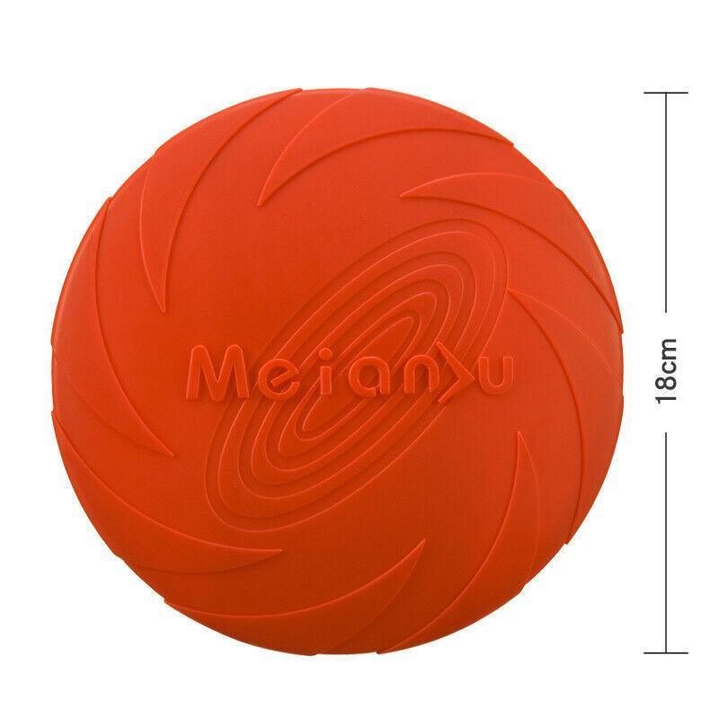 Dog Apparel: Frisbee Toy for Dogs Outdoor Fetch Training Soft Rubber Pet Flying Disc 18cm - Orange