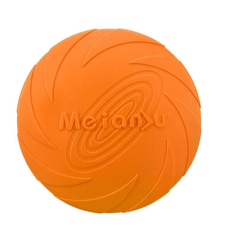 Dog Apparel: Frisbee Toy for Dogs Outdoor Fetch Training Soft Rubber Pet Flying Disc 18cm - Purple