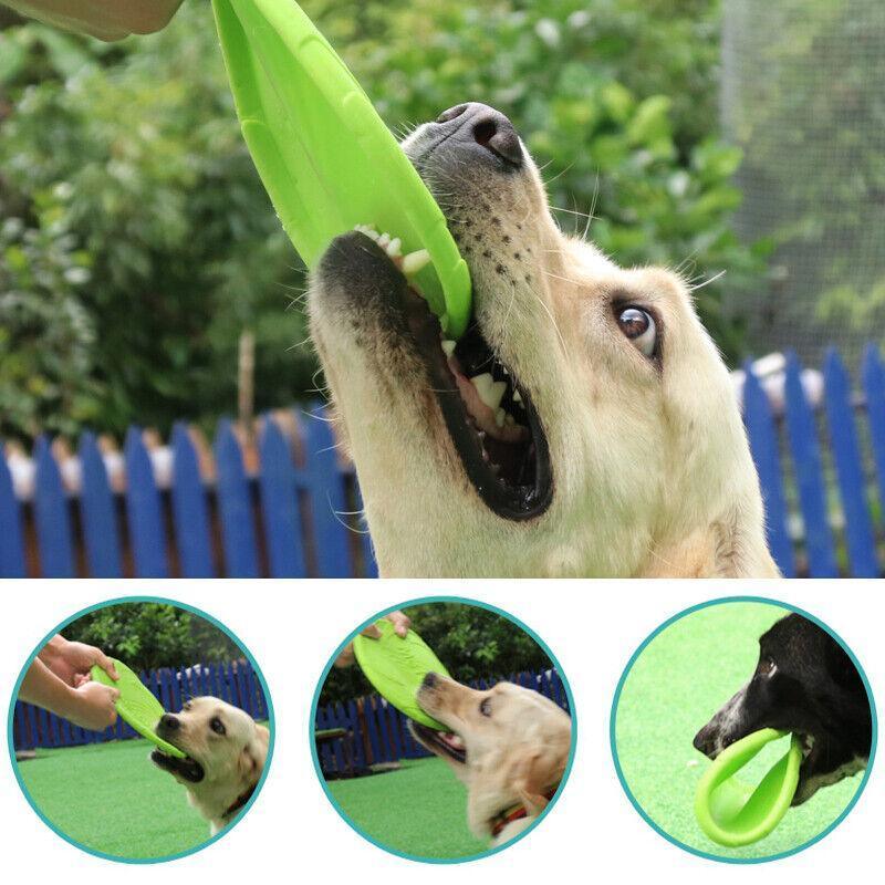 Dog Apparel: Frisbee Toy for Dogs Outdoor Fetch Training Soft Rubber Pet Flying Disc 18cm - Red