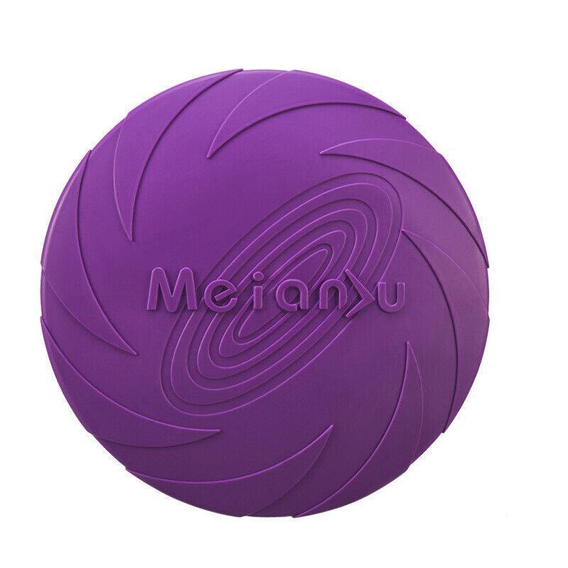 Dog Apparel: Frisbee Toy for Dogs Outdoor Fetch Training Soft Rubber Pet Flying Disc 18cm - Red