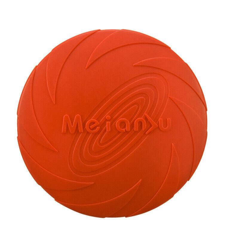 Dog Apparel: Frisbee Toy for Dogs Outdoor Fetch Training Soft Rubber Pet Flying Disc 18cm - Yellow