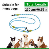 Adjustable Diagonal Dog Walking Leash Hands Free Crossbody Pet Lead Dogs - Colourful