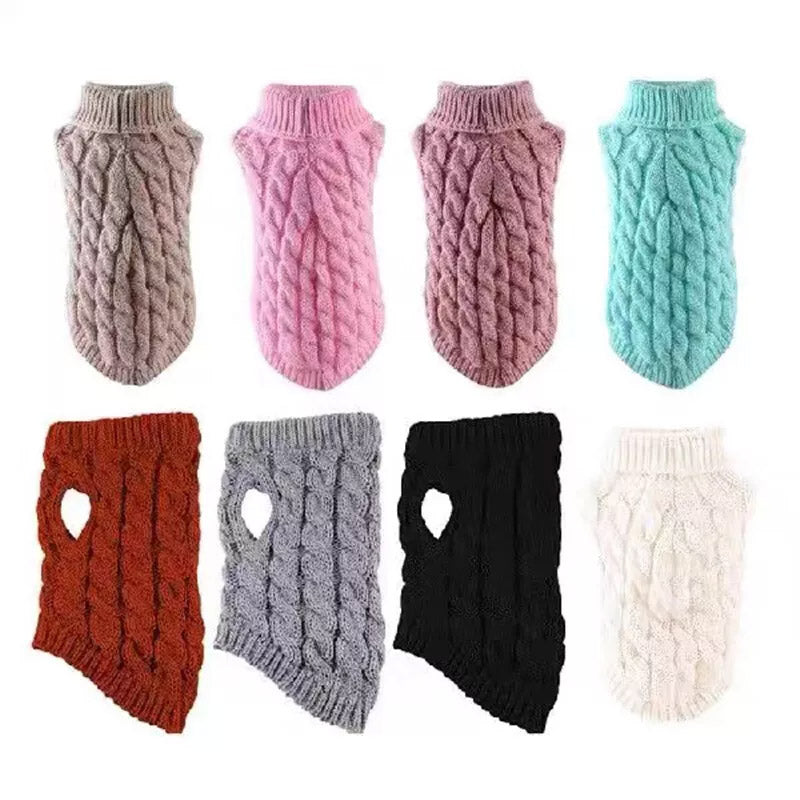 Dog Apparel: Puppy Dog Jumper Winter Warm Knitted Sweater Pet Clothes Small Dogs Coat Thermal S Size - Beige