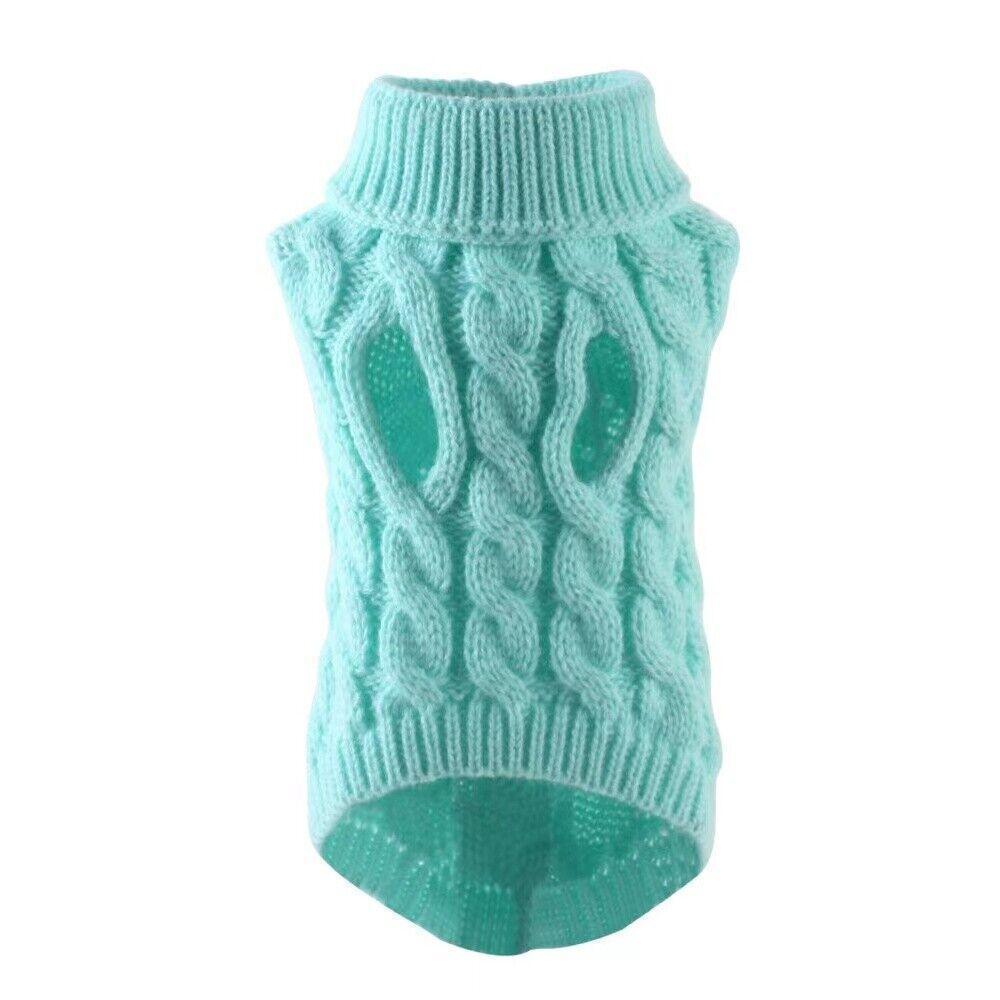 Dog Apparel: Puppy Dog Jumper Winter Warm Knitted Sweater Pet Clothes Small Dogs Coat Thermal S Size - Blue