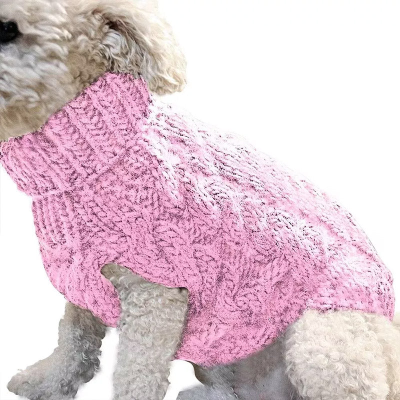 Dog Apparel: Puppy Dog Jumper Winter Warm Knitted Sweater Pet Clothes Small Dogs Coat Thermal S Size - Leather Pink