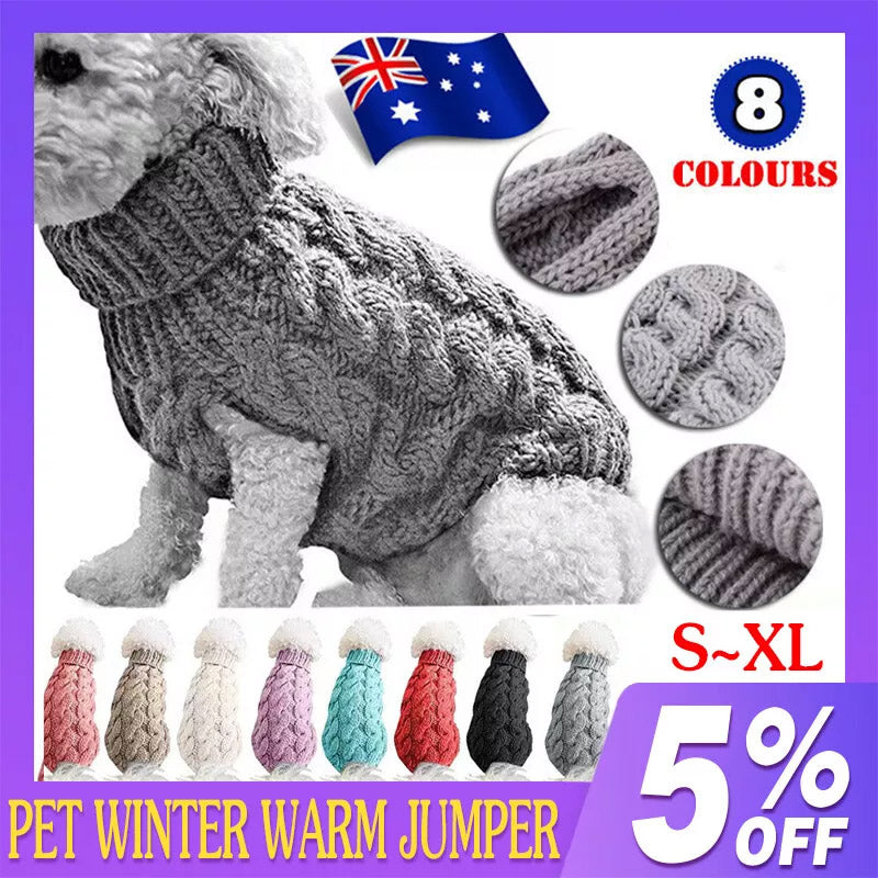 Dog Apparel: Puppy Dog Jumper Winter Warm Knitted Sweater Pet Clothes Small Dogs Coat Thermal S Size - White