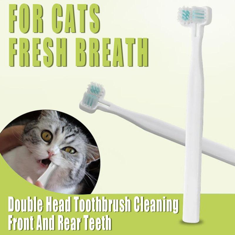 Pet Grooming Supplies: Double Head Toothbrush Dog Pet Cat Brush Dental Health Gum Care Cleaning Teeth
