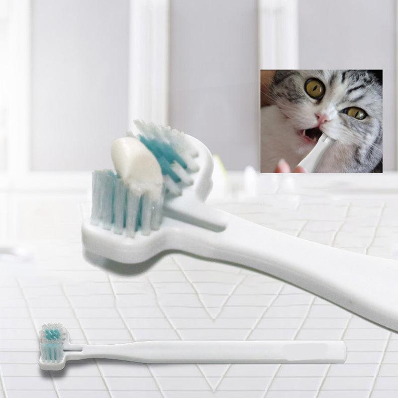 Pet Grooming Supplies: Double Head Toothbrush Dog Pet Cat Brush Dental Health Gum Care Cleaning Teeth