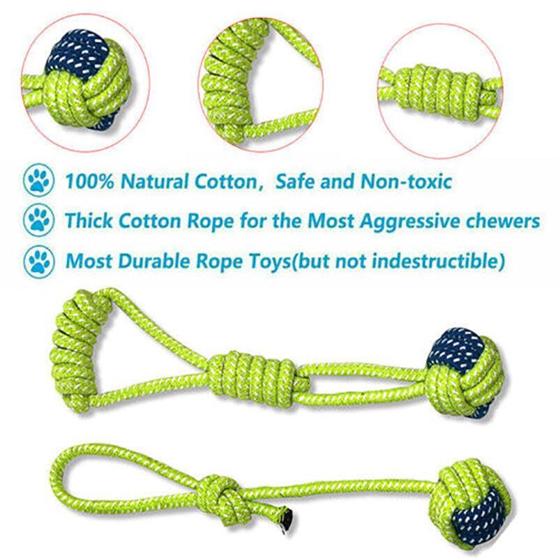 Dog Apparel: 7PCS Dog Rope Chew Toys Set Cotton Knot Balls Puppy Teething Tug Training Toy