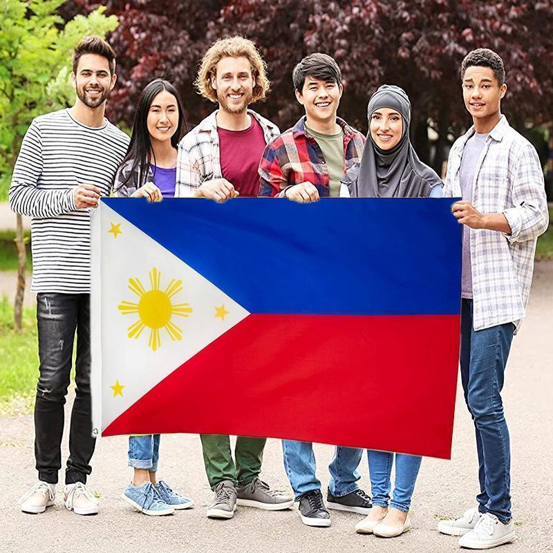 Outdoor Decorations & Lights: Large Philippines Flag 90 x 150 cm Outdoor Indoor Polyester with Eyelets