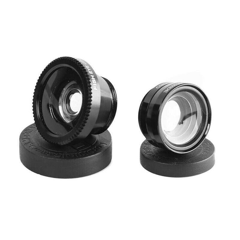 Camera Accessories: Wide Angle Macro Fisheye Phone Camera Lens Kit For Iphone Samsung Black