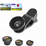Camera Accessories: Wide Angle Macro Fisheye Phone Camera Lens Kit For Iphone Samsung Black