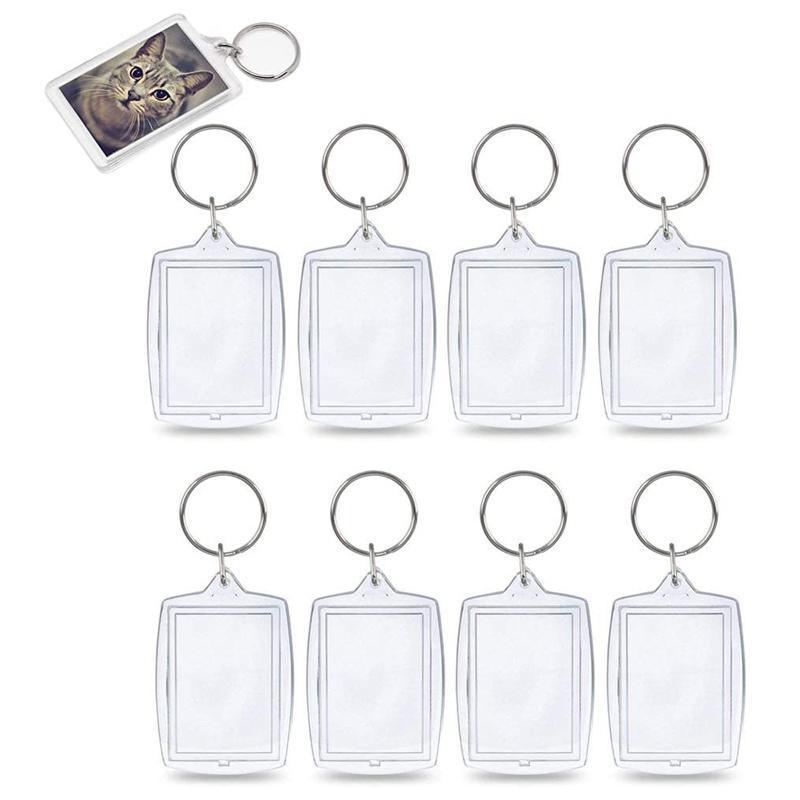 Novelty Gifts: 10PCS Clear Acrylic Photo Keyring - DIY Picture Frame Keychain Gifts