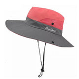 Women's Sleepwear: Women Wide Brim Ponytail Hat Sun Protect Visor Summer Beach Cap Anti Uv Floppy - Pink