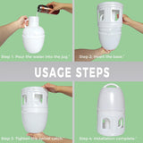 3L Pigeon Drinker White Plastic Drinking Pot Carrier Bird Water Dispenser Feeder