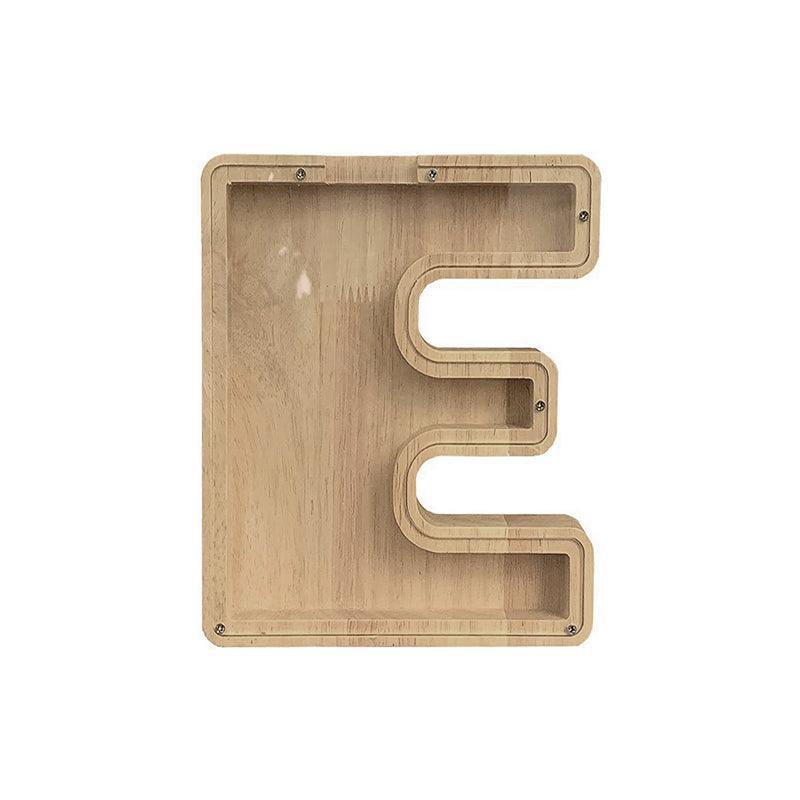 Storage Boxes: Wooden Piggy Bank Funny Letter or Guitar Coin Saving Money Box AZ Gift Idea - B