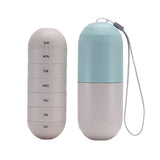 Wellness Accessories: Sealed 7 Compartment Rotating Pill Box Weekly Travel Capsule Organizer Case