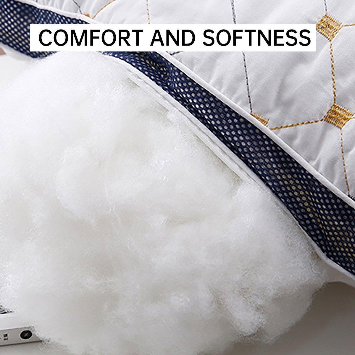 Cushions & Throws: 1/2PCS Hotel Style Polyester Fibre Pillow Washable High Rebound Support - 600g