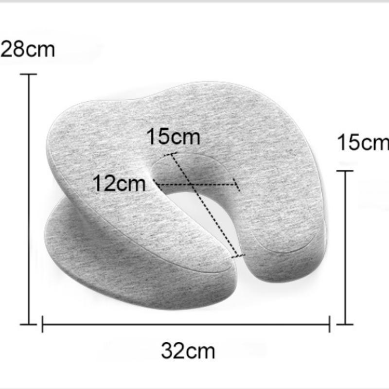 Cushions & Throws: Universal Massage Table Face Cushion Pillow U Shape Head Face Down Rest Pillow - Light Grey