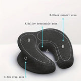 Cushions & Throws: Universal Massage Table Face Cushion Pillow U Shape Head Face Down Rest Pillow - Light Grey