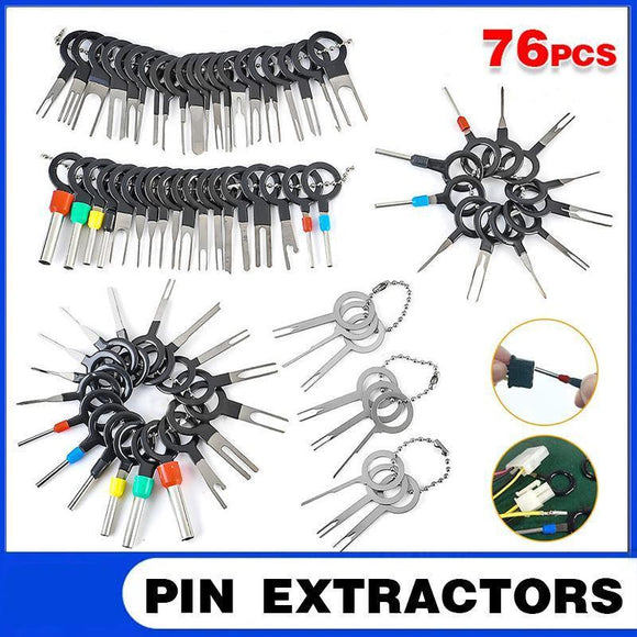 76Pcs/Set Pin Ejector Wire Kit Extractor Auto Terminal Removal Connector Tool