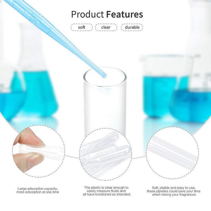 Pharmaceutical Supplies: 100X 3ml Disposable Graduated Plastic Pipettes for Liquid Transfer - 100PCS
