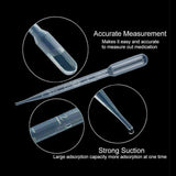 100X 3ml Disposable Graduated Plastic Pipettes for Liquid Transfer - 100PCS
