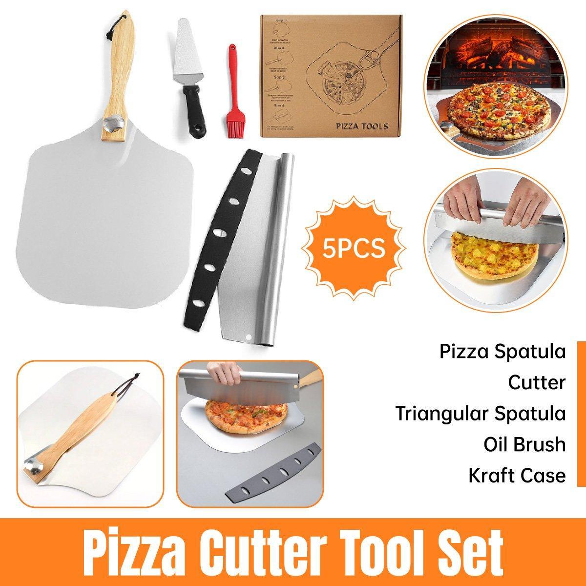 Bakeware & Accessories: Aluminum Pizza Shovel 12Inch Pizza Transfer Tool with Pizza Cutter and Wheel Set