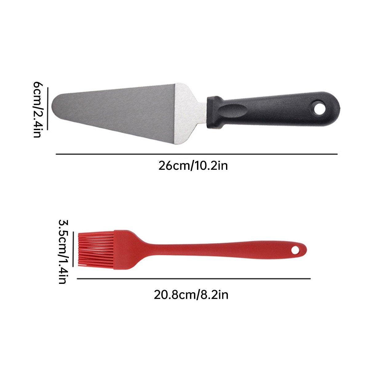 Bakeware & Accessories: Aluminum Pizza Shovel 12Inch Pizza Transfer Tool with Pizza Cutter and Wheel Set
