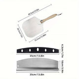 Bakeware & Accessories: Aluminum Pizza Shovel 12Inch Pizza Transfer Tool with Pizza Cutter and Wheel Set