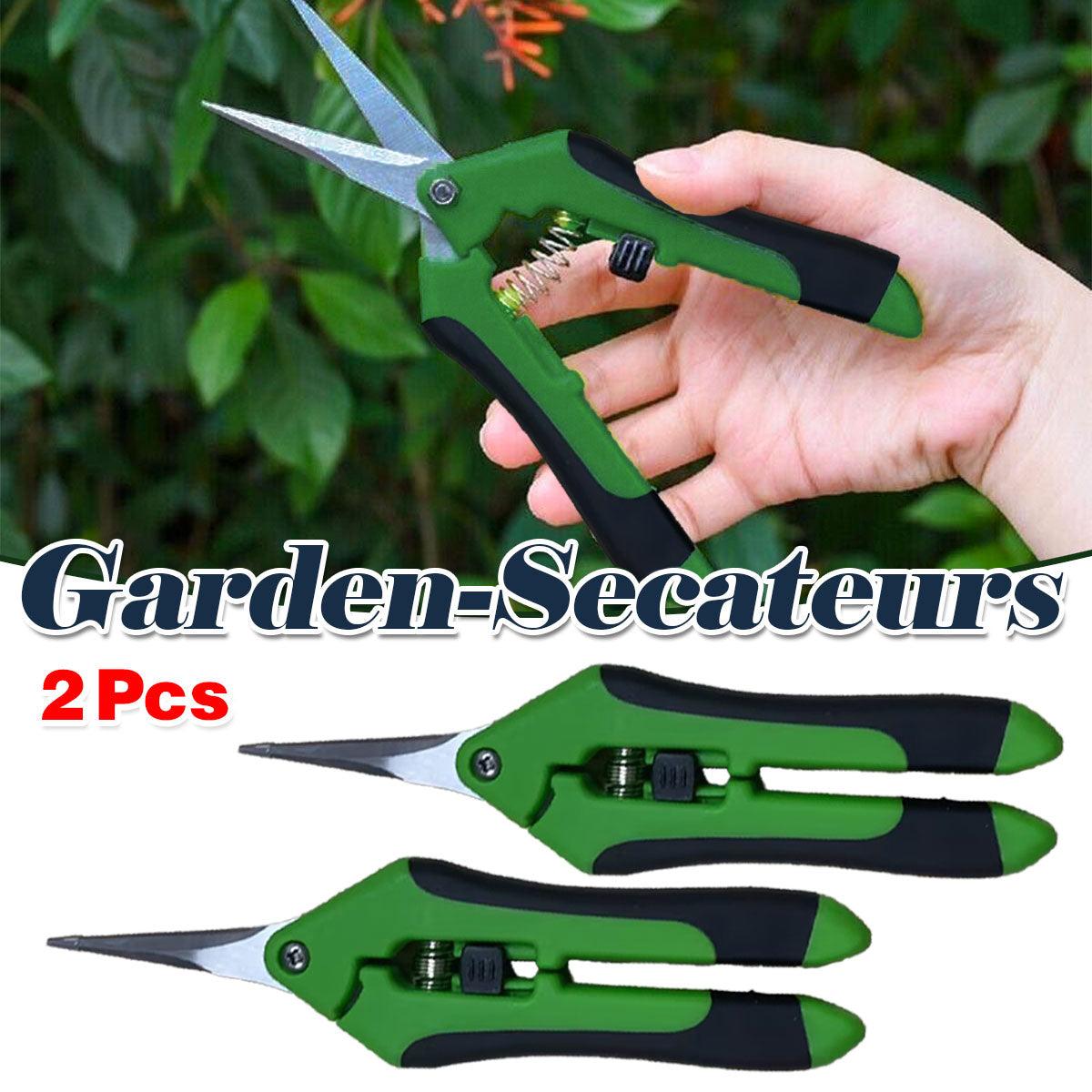 Gardening Tools: 2Pcs Pruning Shears Plant Scissors Trim Trees Snips Branch Garden Secateurs Tool