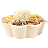 Kitchen Utensils: Multifunctional Hot Pot Platter 9 Grid Serving Dish Vegetable Snack Plate Tray