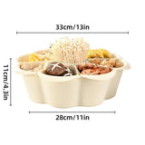Kitchen Utensils: Multifunctional Hot Pot Platter 9 Grid Serving Dish Vegetable Snack Plate Tray